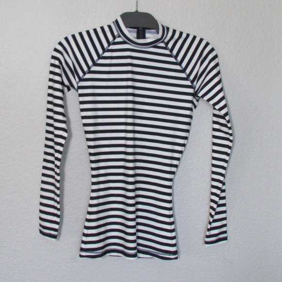 J. Crew Navy and White Stripe Rash Guard - Picture 1 of 2